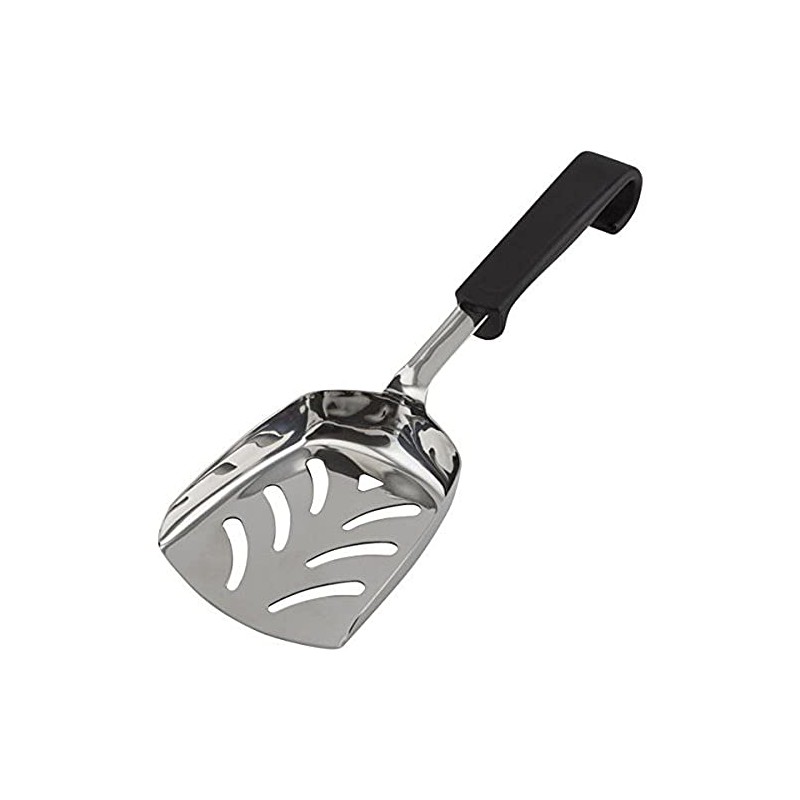 Genware 577-12 Stainless Steel Chip Scoop with Plastic Handle, Black