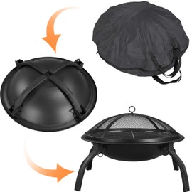 Yaheetech 21inch Fire Pit Portable Folding Steel Fire Bowl Garden Treasures Fire Pit for Outside Fireplace with Carrying Bag, Spark Screen, BBQ Grill & Log Grate for Patio Backyard Camping Bonfire