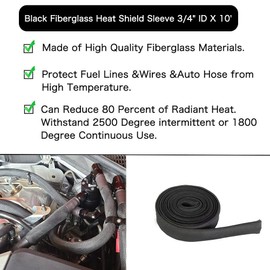 Manguera de fibra de vidrio para automóvil, funda de protección de calor de 3/4 pulgadas IDX10 pies, protector de calor para botas, rollo de manguera automático de 2500 grados para coche y auto, cable de línea de freno