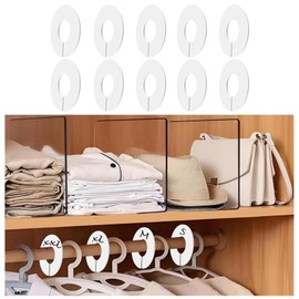 10-Pack Closet Dividers for Hanging Clothes, Durable Plastic Wardrobe Organizers - Perfect for Closet Rods, Clothing Racks & Retail Display