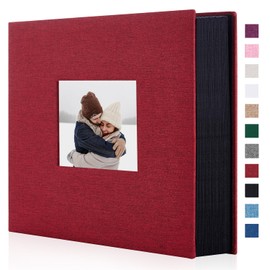 Miaikoe Photo Album 4 x 6 inch 1000 Linen Album Slip in Large Capacity for Family Wedding Anniversary Album, Book Holds 1000 Horizontal and Vertical 4 x 6 inch Photos, Red