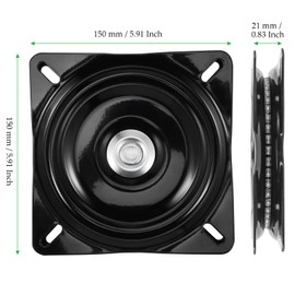 3 PCS 6 Inch Heavy Duty Bar Stool Swivel Plate Replacement, 360° Square Swivel Mechanism, Swivel Bar Stool Swivel Plate for Recliner Chair, Bar Stool, Furniture, Boat