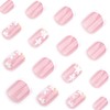 Short Square Press on Nails Ombre Pink Fake Nails Small