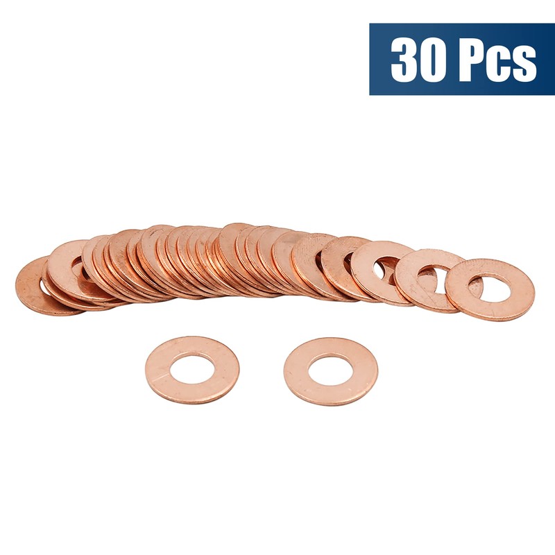 sourcing map Pack of 30 Copper Washers 8 mm Inner