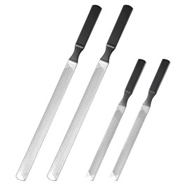 Dimeho Toe Nail Files for Thick Nails, 4 Pcs Professional Stainless Steel Nail File 4 Sides Fingernail Files with Anti-Slip Handle Dog Nails File Reusable Manicure Filer for Men Seniors and Dogs