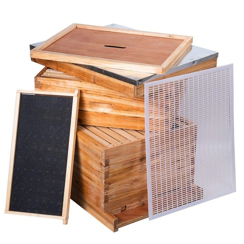 Beehive 8 Frame Bee Hives and Supplies Starter Kit, Bee