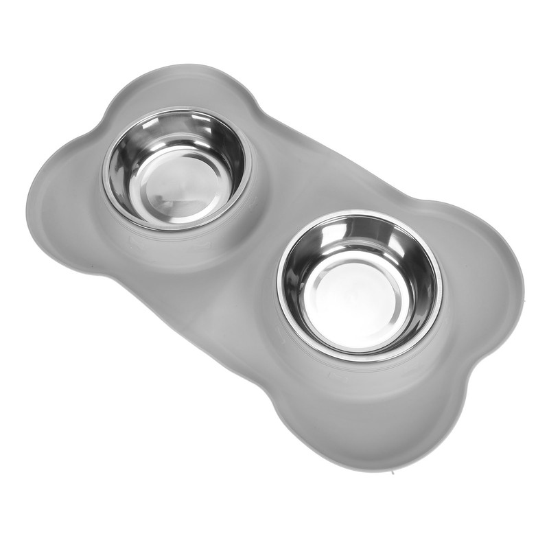 Double Pet Bowls Rustproof Stainless Steel Dog Water Food Bowls