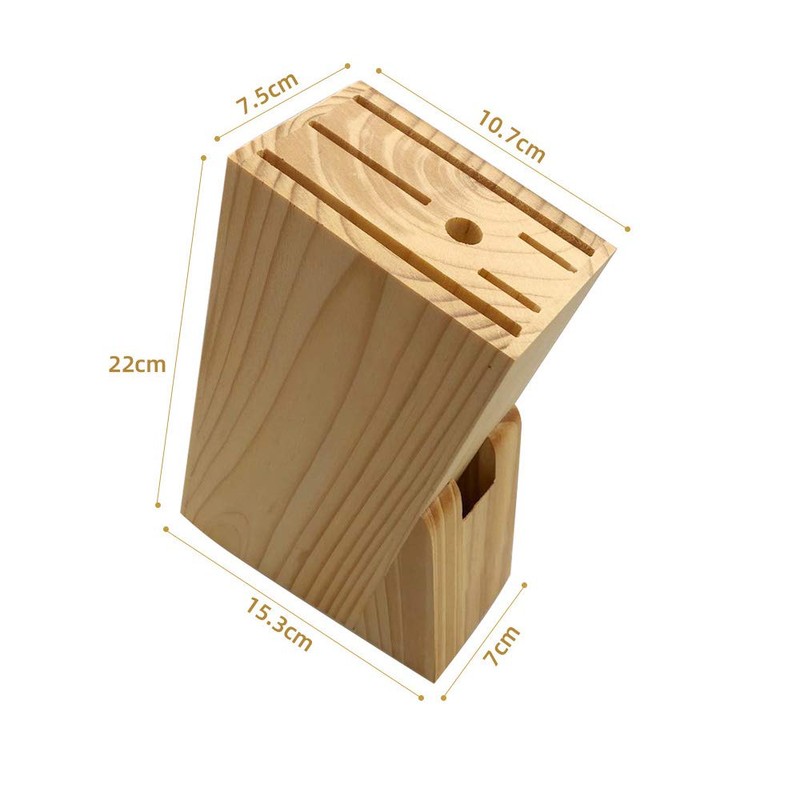 Hooshion Wooden Knife Block Countertop Knife Holder Knife Organizer with