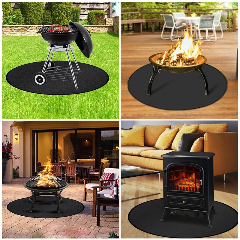 36 Inch Fireproof BBQ Mat,Fire Pit Mat,Fireproof Fireplace Mat,Under Grill