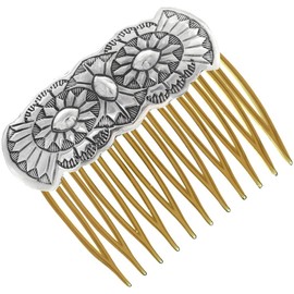 Navajo Hammered Silver Hair Comb Traditional Repoussé Sterling Accessory 0230