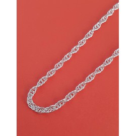 Designer Inspirations Boutique 18" Inch Sterling Silver 2 mm Wide Rope Chain Necklace for Women Men Unisex - Silver Chain - Weight: 3.9 Grams. SKW40