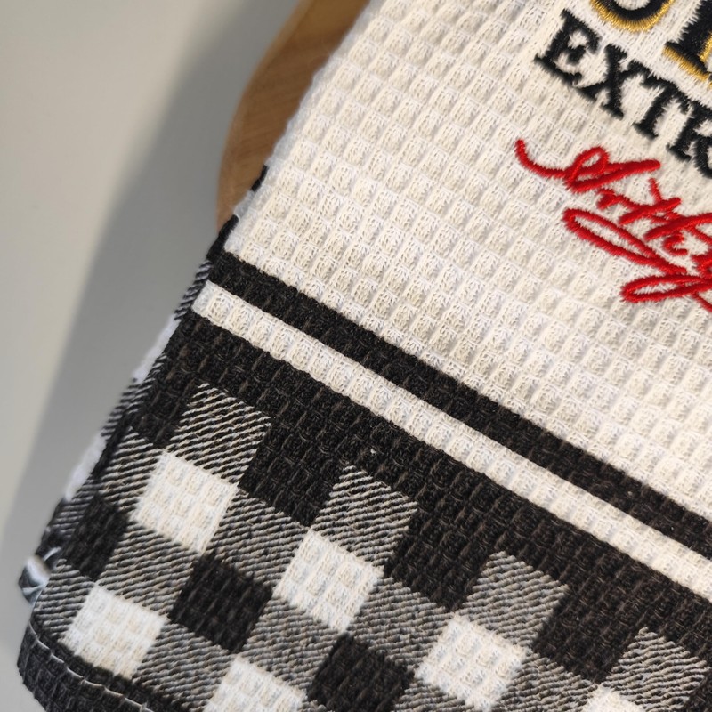 Guinness - Waffle Tea Towel - Embroidered Logo - Black