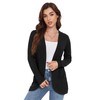 GRECERELLE Women's Black Long Sleeve Open Front Cardigan Casual Ribbed