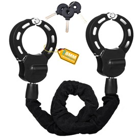 Lock for e-scooter, E scooter lock with bag, high security lock with rubber lock sleeve, handcuff lock for lock E scooter, bicycle and e-bike, ideal for scooter, scooter, motorcycle (black1)