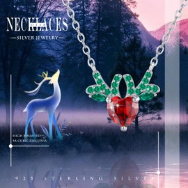 ZIPPICE Women's 925 Sterling Silver Pendant Necklace Jewellery Gift for Women Girls Mother, Sterling Silver, Emerald, zirconia