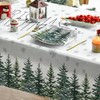 Horaldaily Christmas Tablecloth 52×70 Inch Rectangular, Winter Snow Trees White