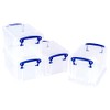 Really Useful Box 1.6 Litre Plastic Storage Box Clear (Pack