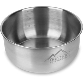 normani 1-3 Outdoor Bowls, Soup Bowls, Made of Rustproof 18/8 Stainless Steel, 1.6 Litres, Colour Pack of 1