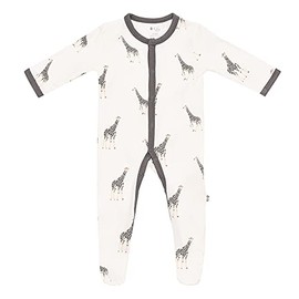KYTE BABY Unisex Soft Bamboo Rayon Footies, Snap Closure, Printed, 0-24 Month (Newborn, Giraffe)