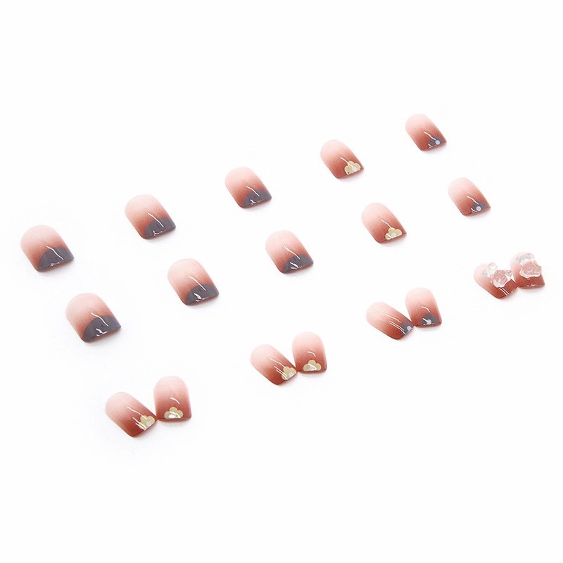 Nail Tip, Short, 24 Pieces, False Nails, Red, Gradient, Blue