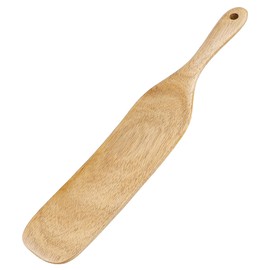 European Style Long Handle Wooden Shovel - Mixing Stirring Spatula for Butter, Cream, Cheese & Icing, Wood Scraper for Cooking & Baking（25.5x6cm）
