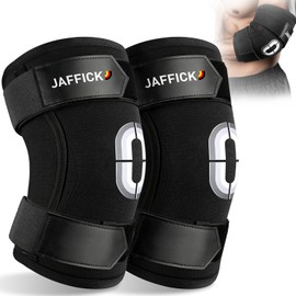 Jaffick Weightlifting Elbow Brace - Elbow Sleeve with Dual Adjustable Compression Straps for Bench Press, Powerlifting, Pressing, Men & Women (1 Pair) (Black, M)