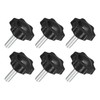 sourcing map 6Pcs M8 x 25mm Star Knobs, Plastic Hex