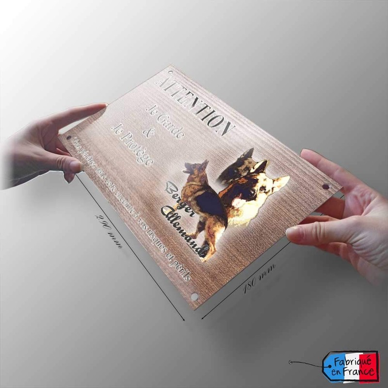 Dog Sign or Plaque, German Shepherd [in French] 30 par