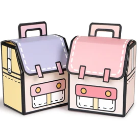 BETESSIN Party Favours First Day of School Girls Pink – Pack of 20 Gift Boxes with School Bag Design – Small Paper Boxes for First Day of School, Gift Wrapping and Much More (8 x 5.5 x 9 cm)