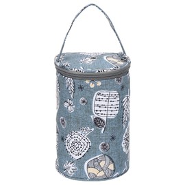 PATIKIL Knitting Bag for Yarn Storage, Small Size Crochet Organizer Strap Case Holder with Pocket for Crocheting Supplies Needles Hooks, Blue Gray