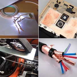 CYSFETENA 5 cm * 5,5 m EMI Abschirmfolie, Wasserdichtes Hitzebeständiges Kupferband Selbstklebend Kupferfolie Klebeband, Doppelseitig Leitfähig Copper Foil Tape für Computer