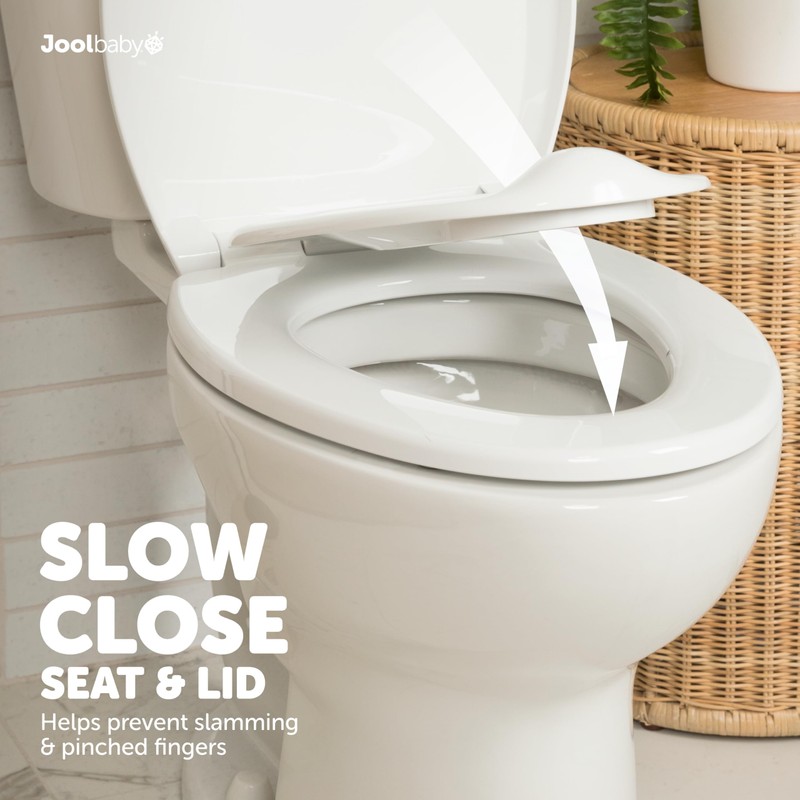 Quick Flip Elongated Toilet Seat with Built-In Potty & Splash