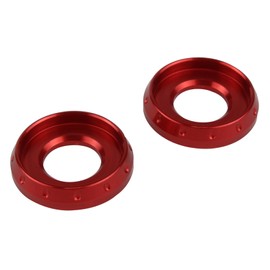 POSH FAITH 004110-02 Motorcycle Equipment, NASA Type Machine Washer, For M10 Button Cap Bolts, 2 Pieces, Red