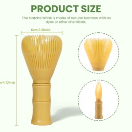 Matcha Whisk,Reusable PP Resin Matcha Whisks, Easy to Clean, Not Prone to Mold Growth,Suitable for Stirring Matcha, Green Tea, Coffee Etc (Yellow)