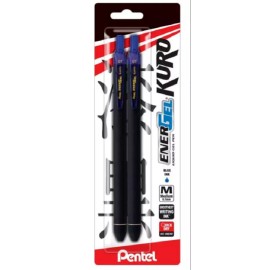 Pentel EnerGel Kuro Liquid Gel Pen Blue Ink .7mm 2Pk