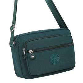 Crossbody Bag Damen Umhängetasche Moderne Taschen mit Breitem Schultergurt Leinentasche mit Abnehmbar Schultergurt u 5 fächern Geeignet für Tägliche Reisen und Reisen (Grün)