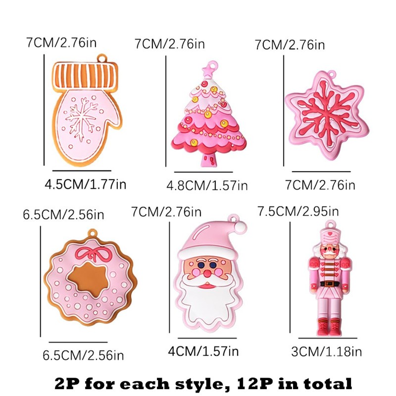Aisszhao 12Pcs Pink Christmas Nutcracker Ornaments for Christmas Tree Decor,Pink