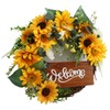 15 Inch Sunflower Wreath for Front Door Artificial Sunflower Wreath