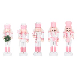 ZJEFUNS 5PCS Christmas Nutcracker Ornament Set Wooden Nutcracker Figures Soldier Xmas Nutcracker Decorations for Xmas Tree Table Decor Xmas Gifts.