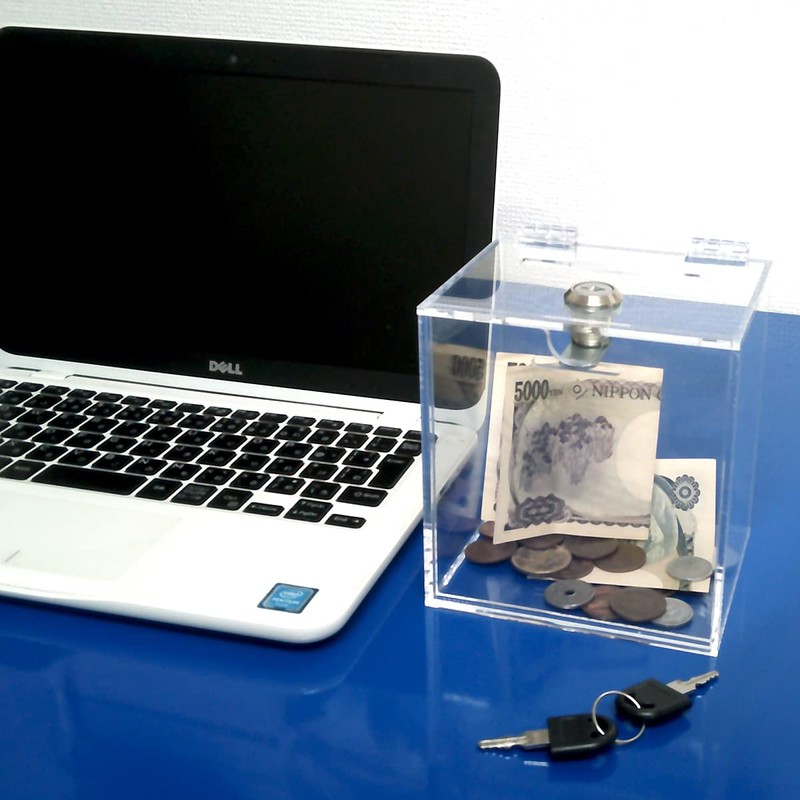 Aoakua Donation Box, Piggy Bank, Charity Box, Keyed, Acrylic, W4.7