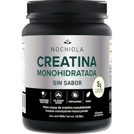 NOCHIOLA Creatina Monohidratada en Polvo de Alta Pureza, Micronizada, Sin Sabor, 5g por Porción, 300g, 60 Porciones
