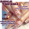 BABALAL Gold Glitter Press on Nails Long Coffin False Nails