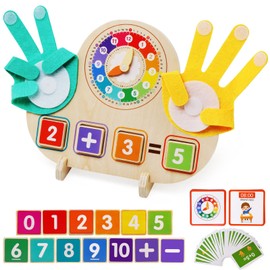 Ballery Montessori Toy from 3 4 5 Years, Toy from 3 Years Wooden Toy Finger Counting Math Children Maths Educational Toy Wooden Gifts Boys Girls