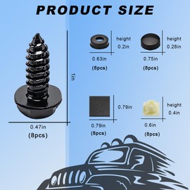 MUQIDA Anti Theft License Plate Screws, Mounting Hardware Kit with Self-Tapping Bolts for Car Tag Frame, Stainless Steel Security Tamper Proof Fasteners for License Plates Frames