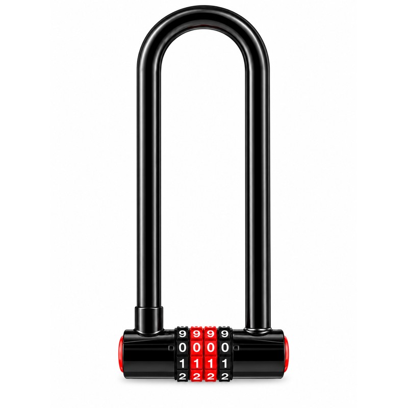 Combination U-Lock with Keyless Combination – Zinc Alloy Extended Shackle