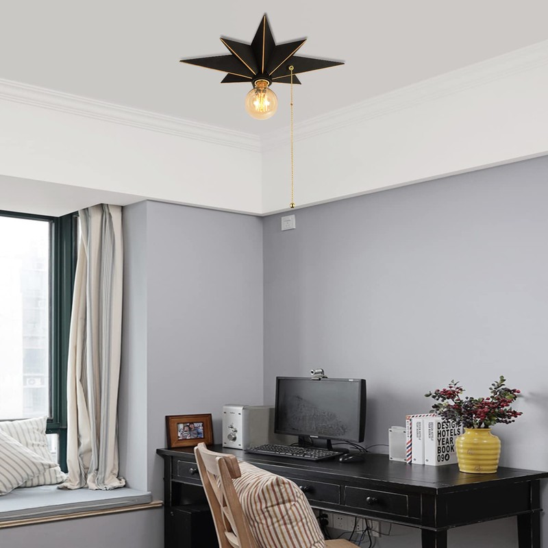 16 inch Flush Mount Ceiling Light with Pull Chain On/Off