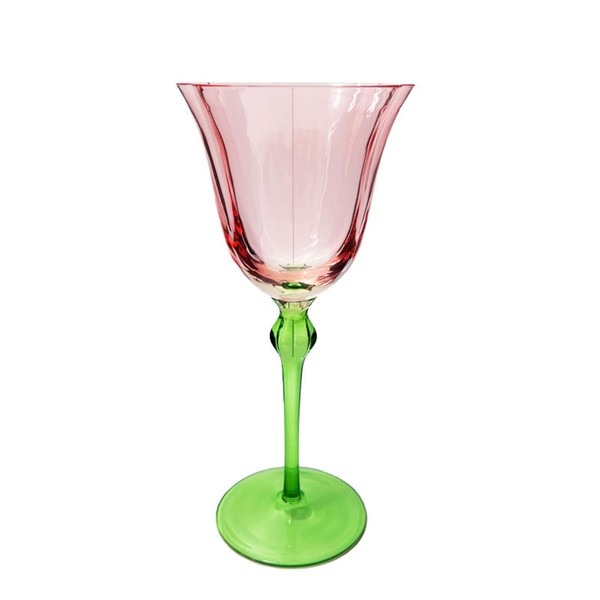 JAJKAFCL Wine Glasses, Crystal Goblet Pink Glass Red Wine Glass