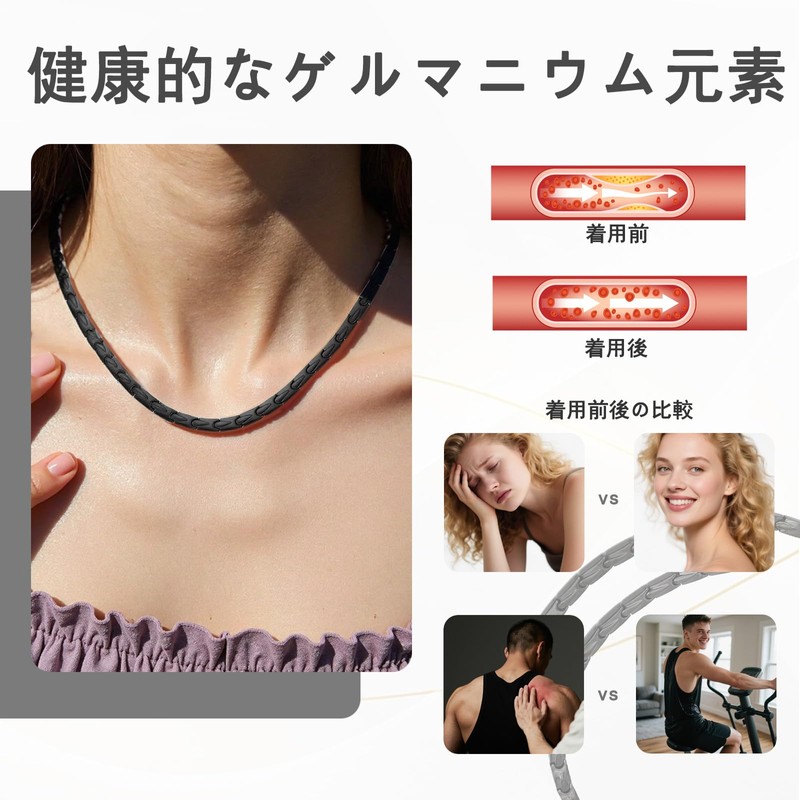 HyyMe Popular Germanium Necklace, Static Removal, 46 Tablets, 99.99% Purity,