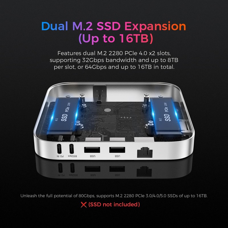 Beelink Mate SE-A 80Gbps USB-C Docking Station for SER8/SER9 PRO
