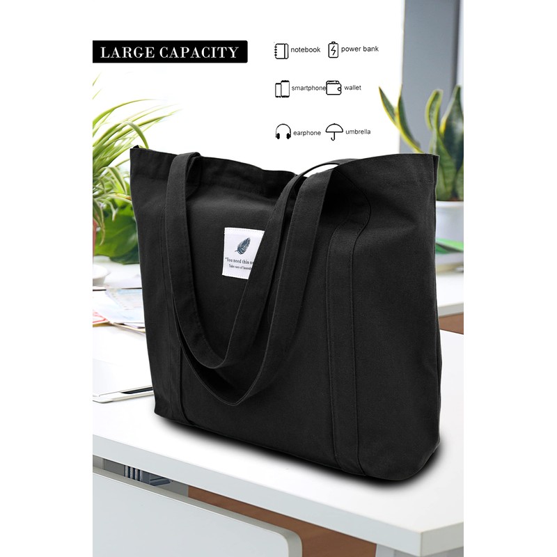 TeeYee Women's Fabric Bags Tote Bag Plain Shoulder Bag Lightweight